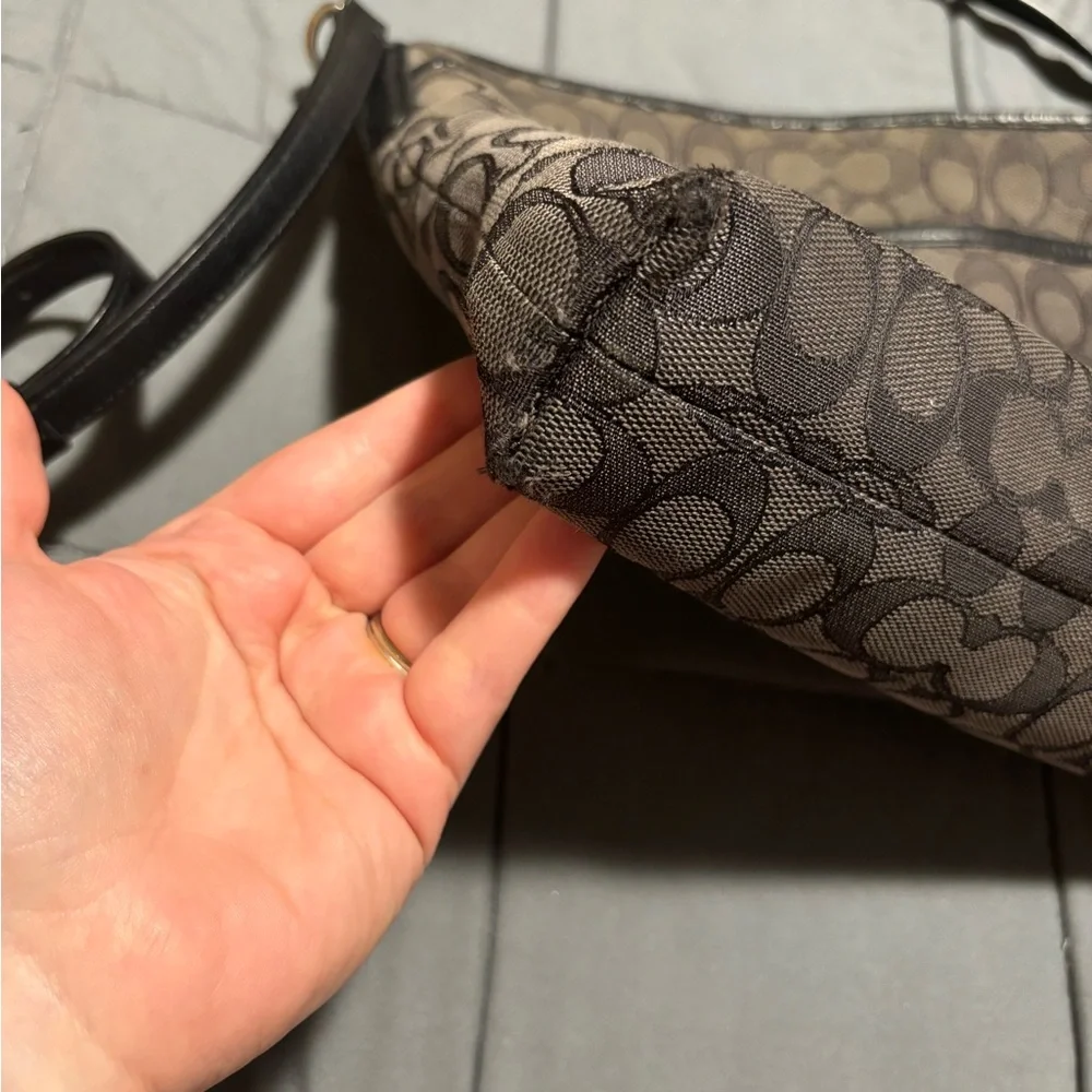 COACH Dark Gray Signature Canvas Crossbody Bag - Picture 4 of 10